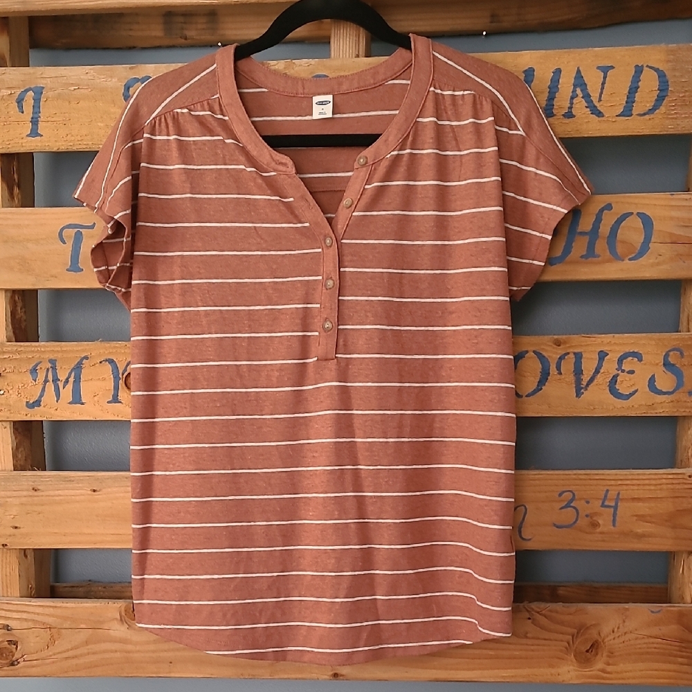 Old Navy Striped Henley Blouse